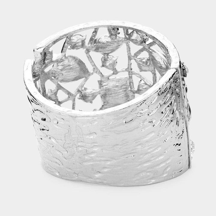 Multi Stone Embellished Hinged Bracelet