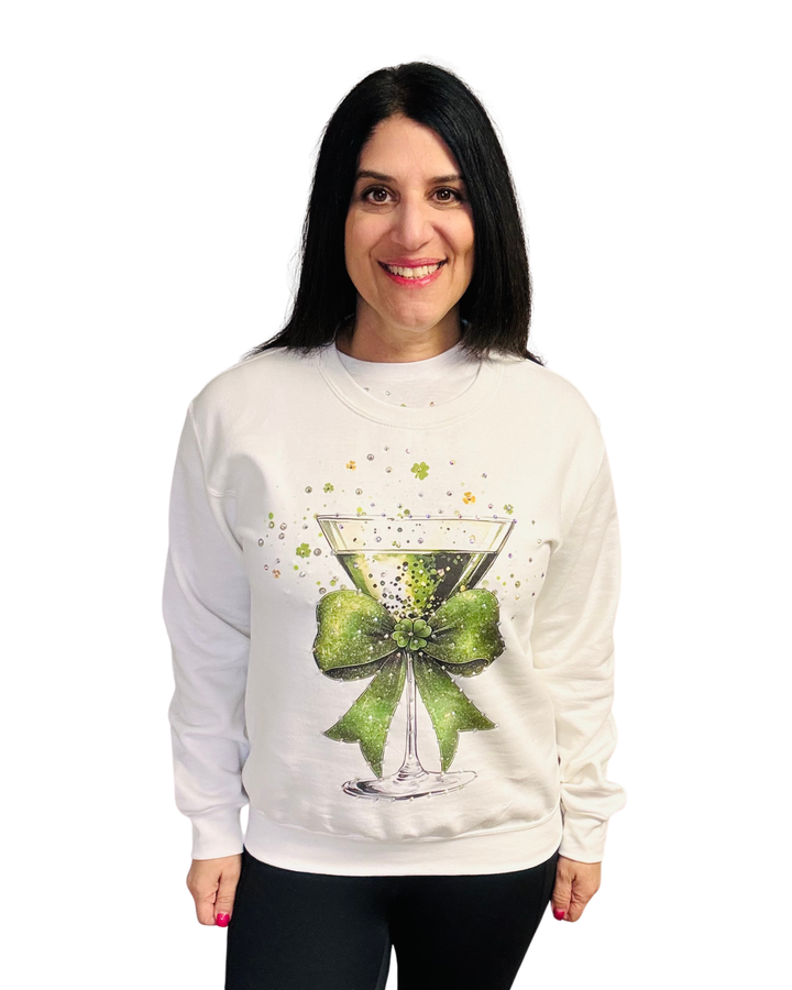 Shamrock Martini w/ Bling Sweatshirt