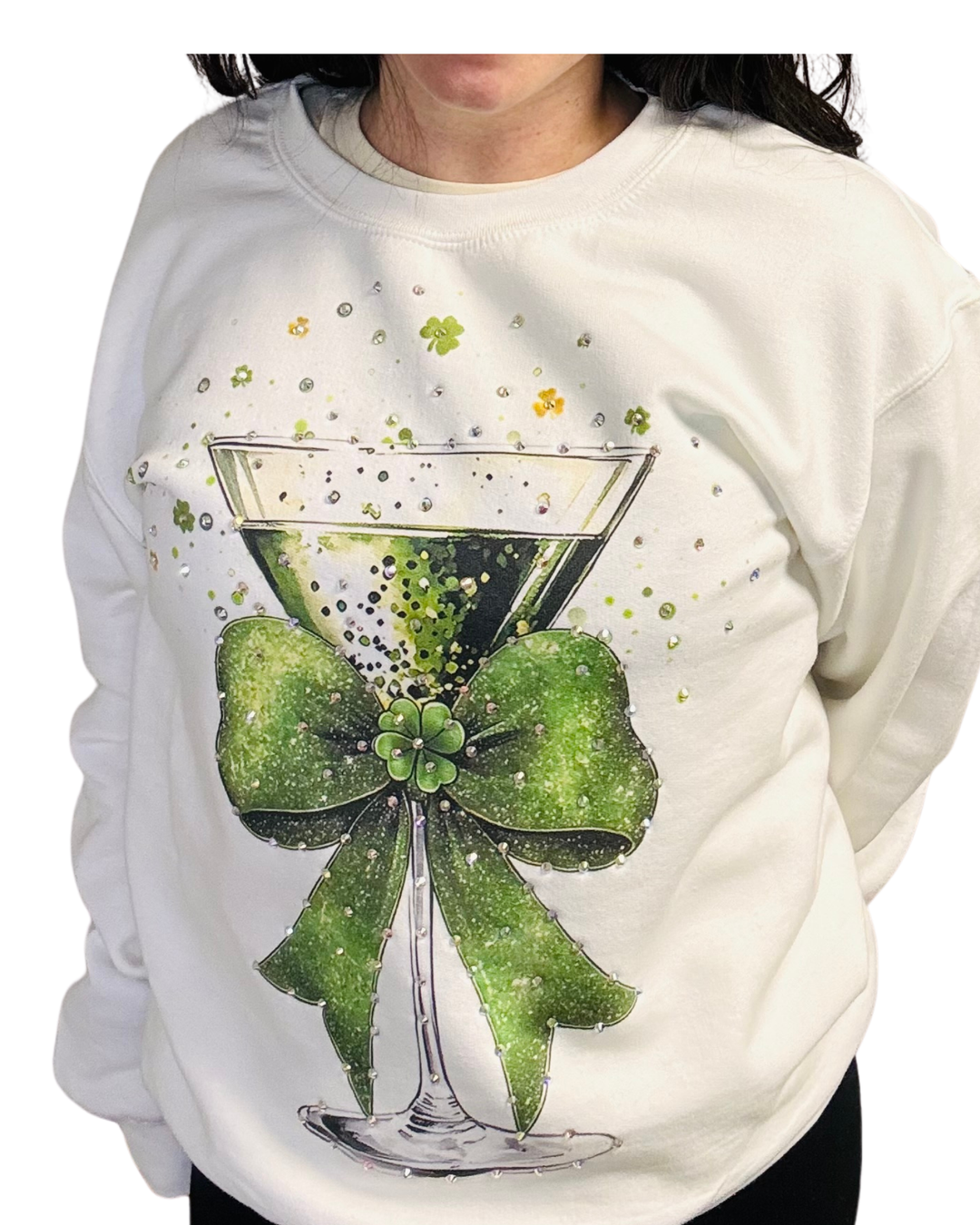 Shamrock Martini w/ Bling Sweatshirt