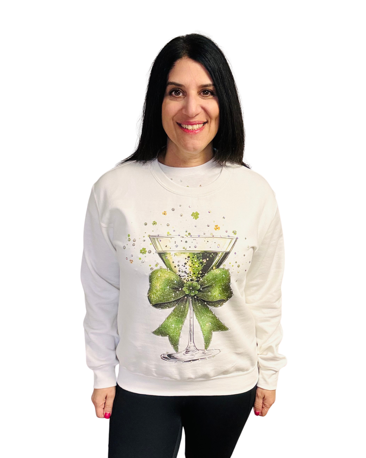 Shamrock Martini w/ Bling Sweatshirt