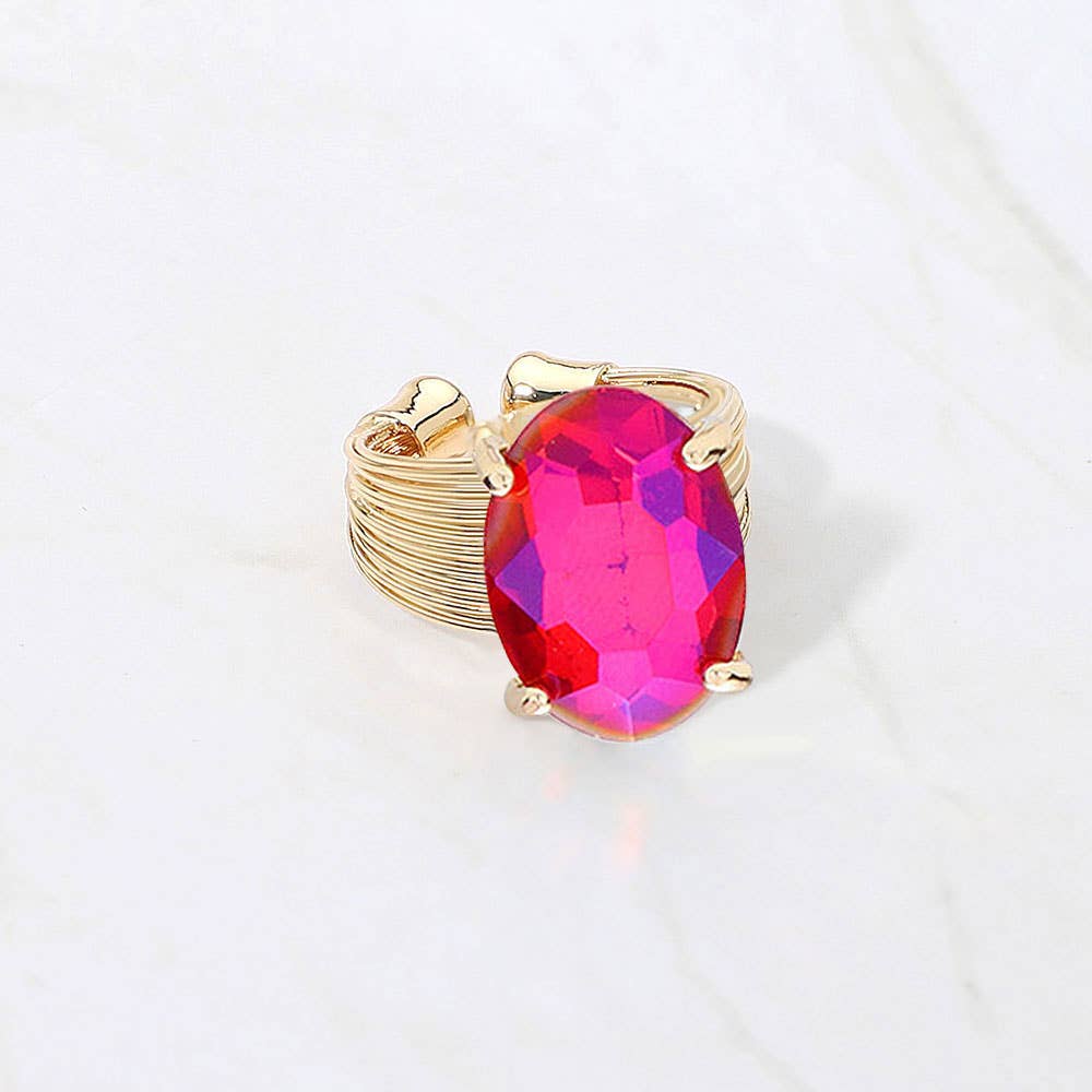 Oval Cut Stone Adjustable Ring