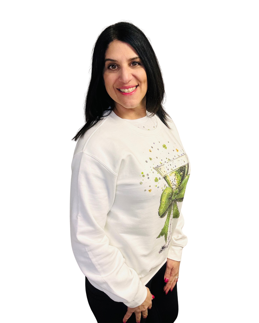Shamrock Martini w/ Bling Sweatshirt