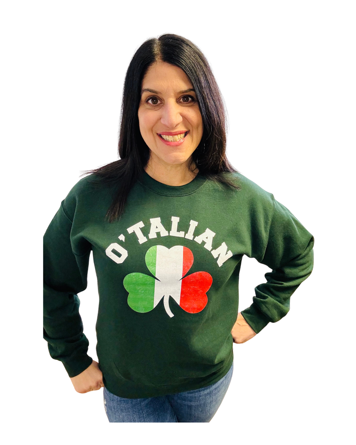 Italian Shamrock, Flag, St Patrick's Day Sweatshirt (plus too)