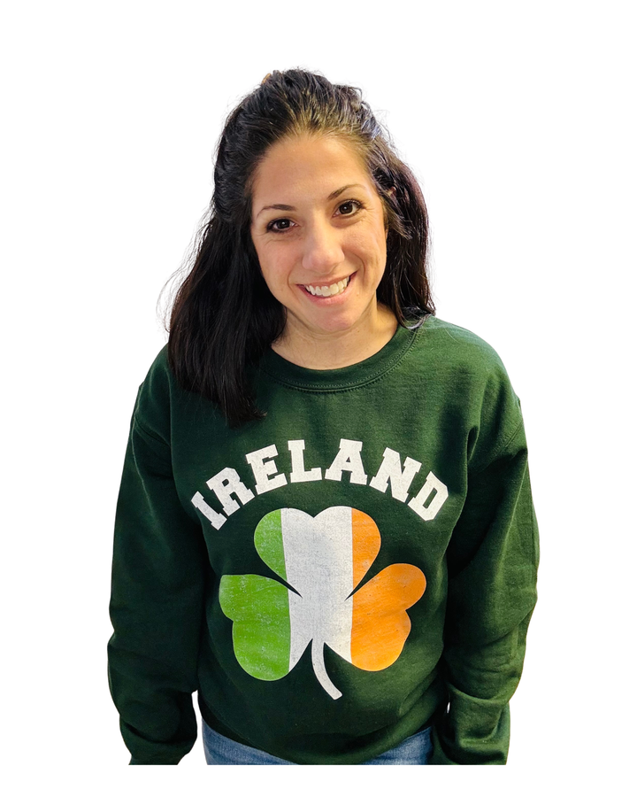 Ireland Shamrock, Flag, St Patrick's Day Sweatshirt (plus too)