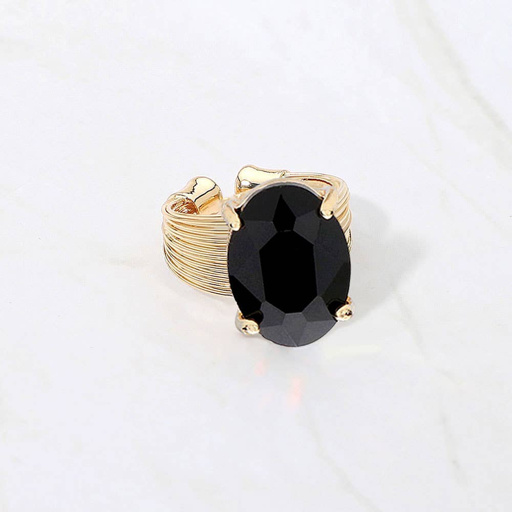 Oval Cut Stone Adjustable Ring