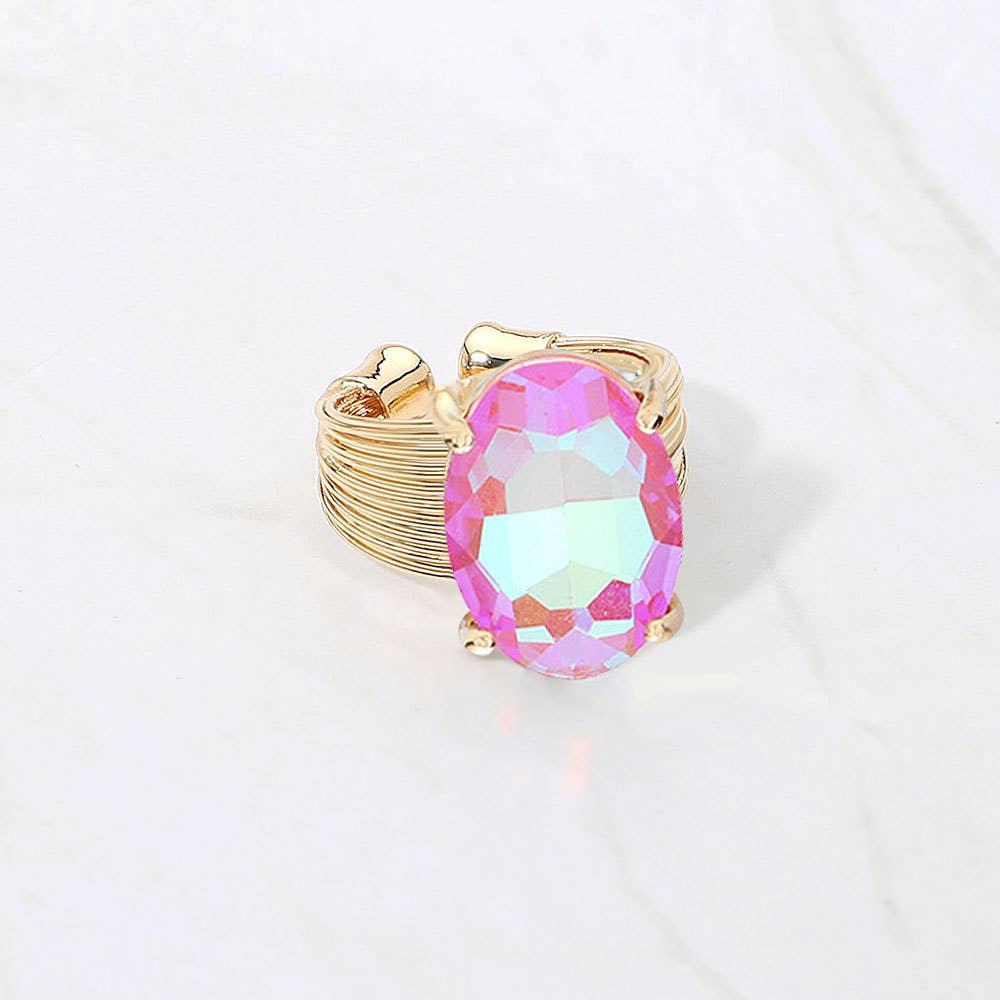 Oval Cut Stone Adjustable Ring