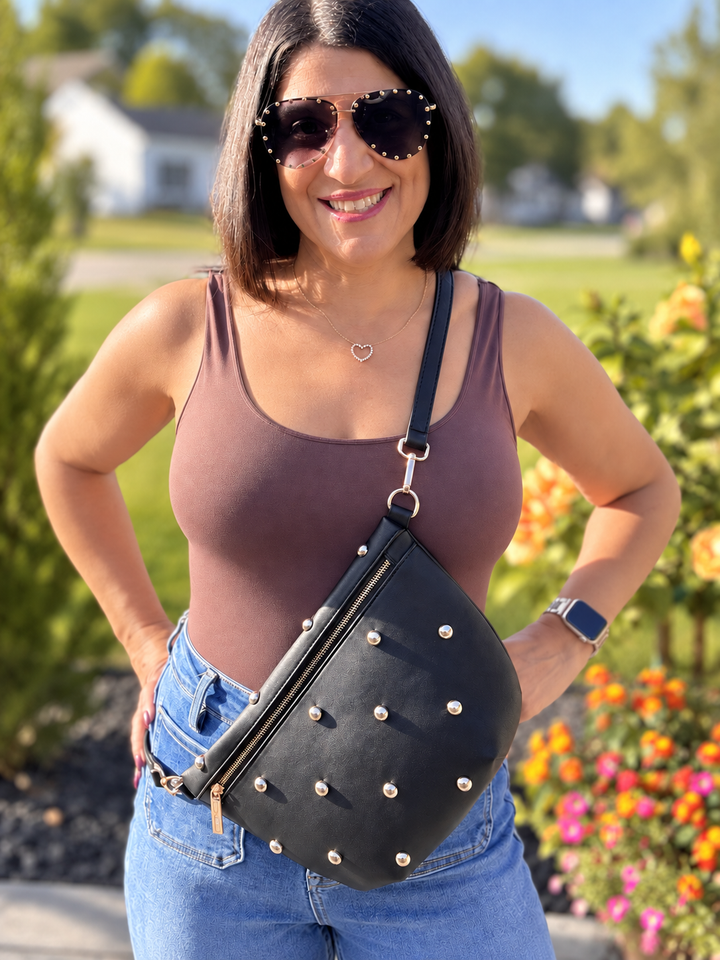 Chic Gold Studded Westlyn Bum Bag