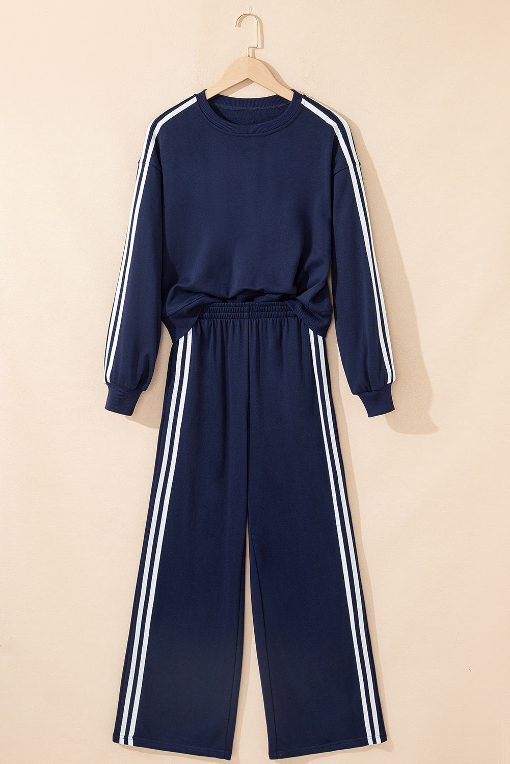 Varsity Stripe Crewneck Pullover & Sweatpants Set