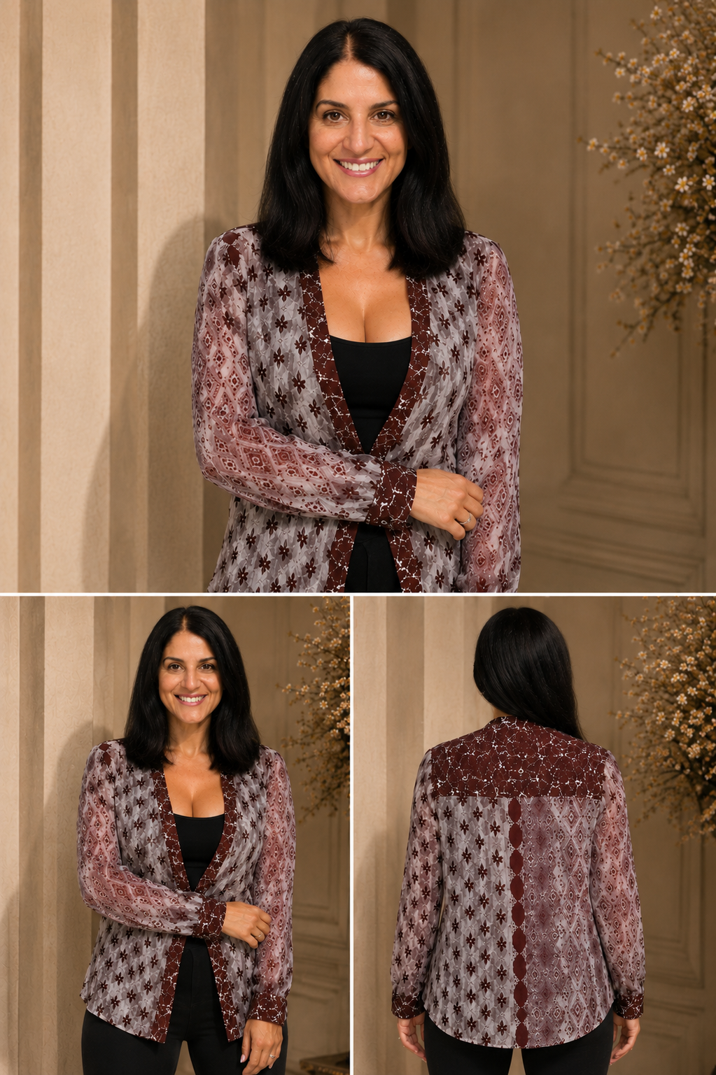 Rustic Print Button-Up Shirt-25R098