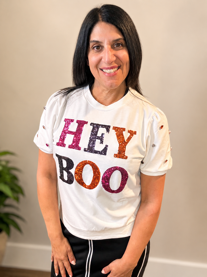 Hey Boo Sequin Top