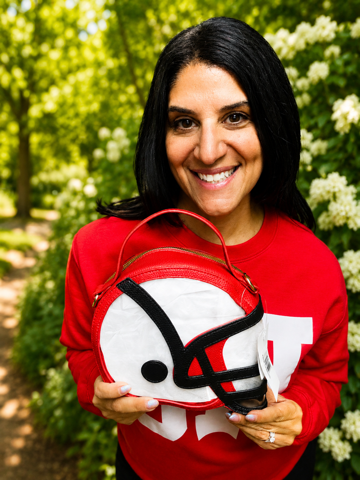Transparent Gameday Football Helmet Shaped Crossbody Handbag