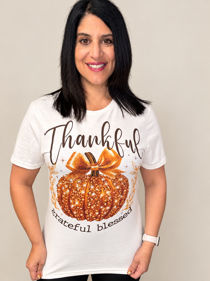 Thankful Grateful Blessed Bling T (Plus too)