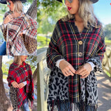 Pretty in Plaid/ Leopard Poncho (Arriving 11/27)