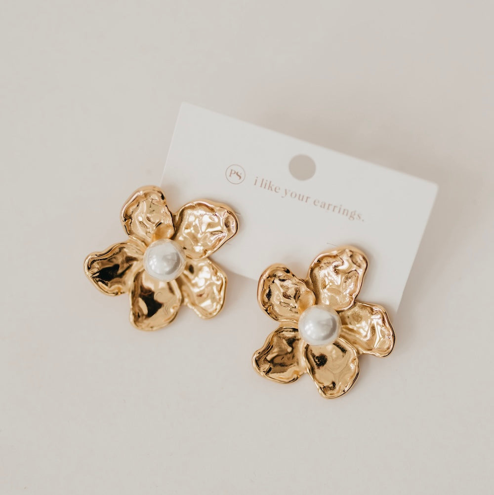 Georgia Flower Earrings - WATERPROOF-Earrings-Pretty Simple