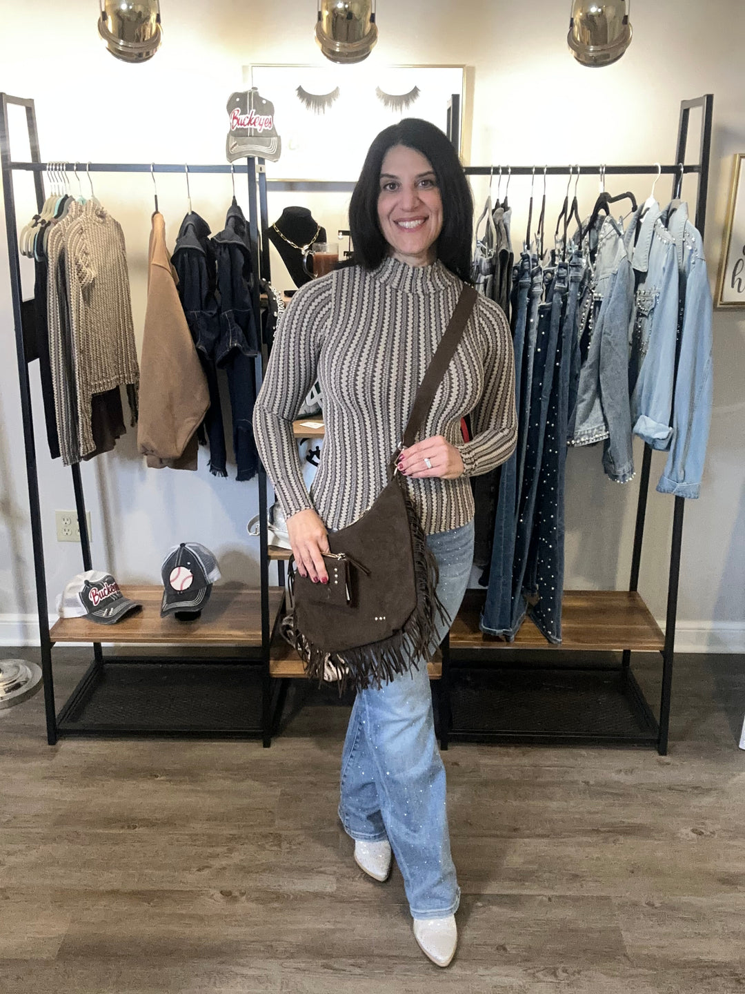 NikiBiki Modal Pointelle Mock Neck Top