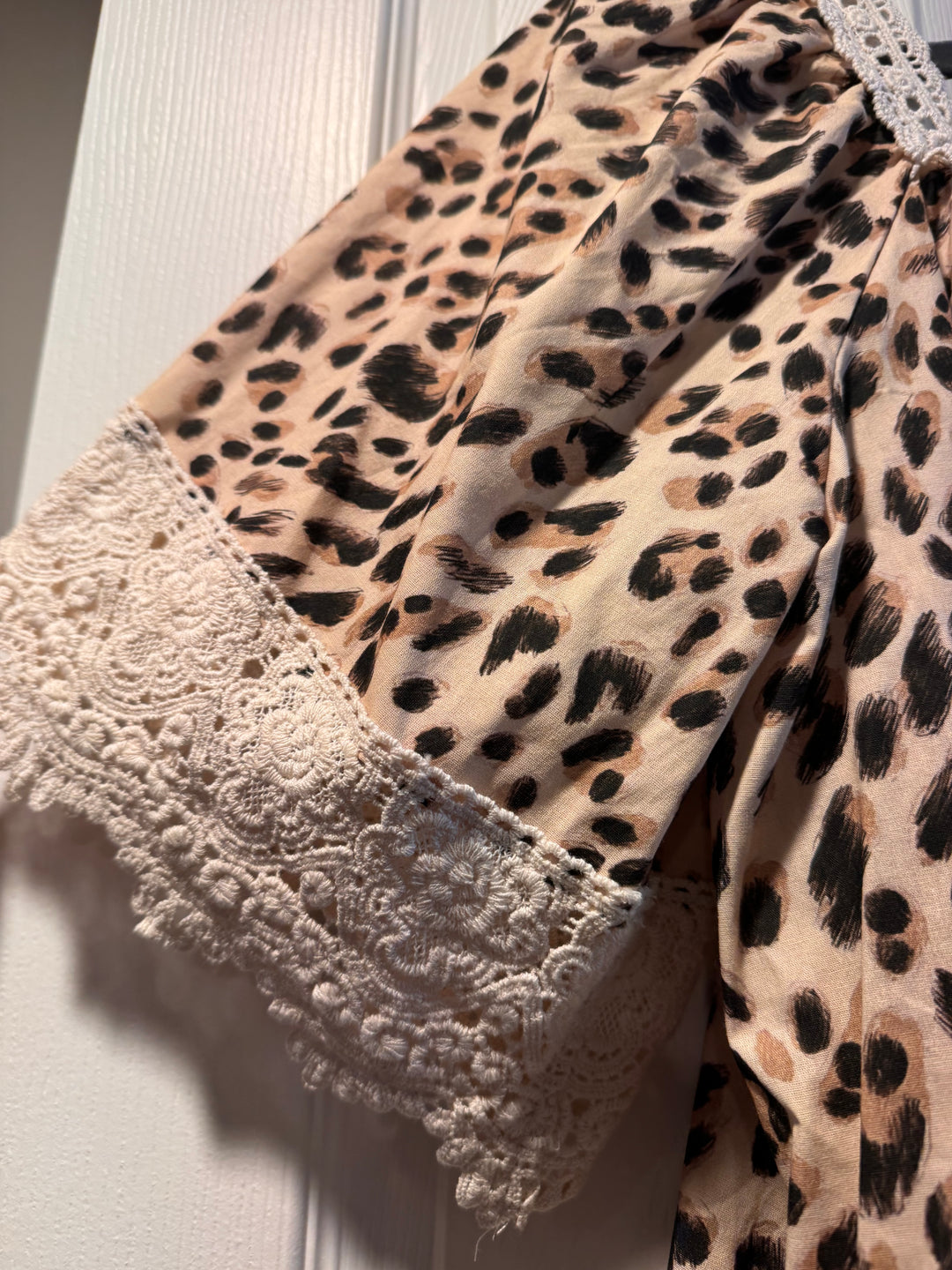 BiBi Leopard Lace Mix And Match Square Neckline Top