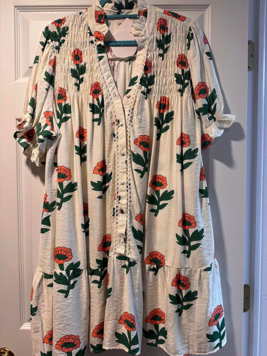 Umgee Floral Print Babydoll Dress