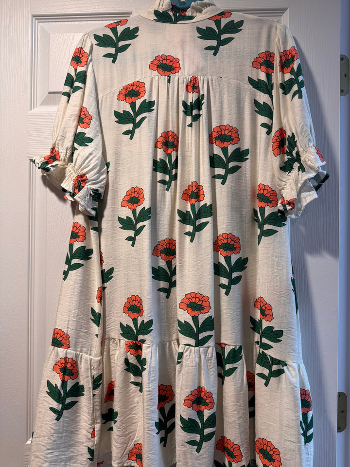 Umgee Floral Print Babydoll Dress