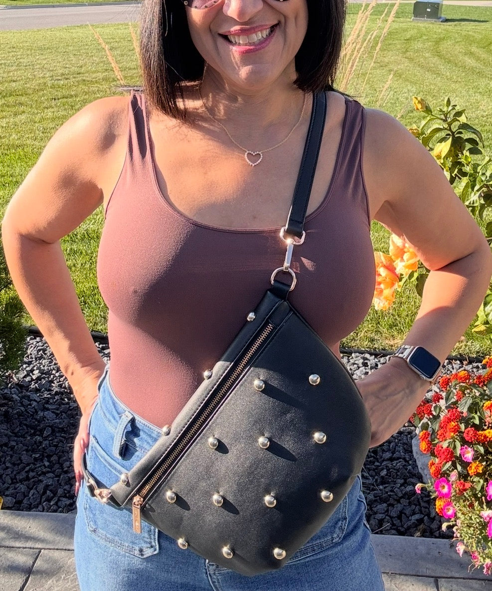 Chic Gold Studded Westlyn Bum Bag
