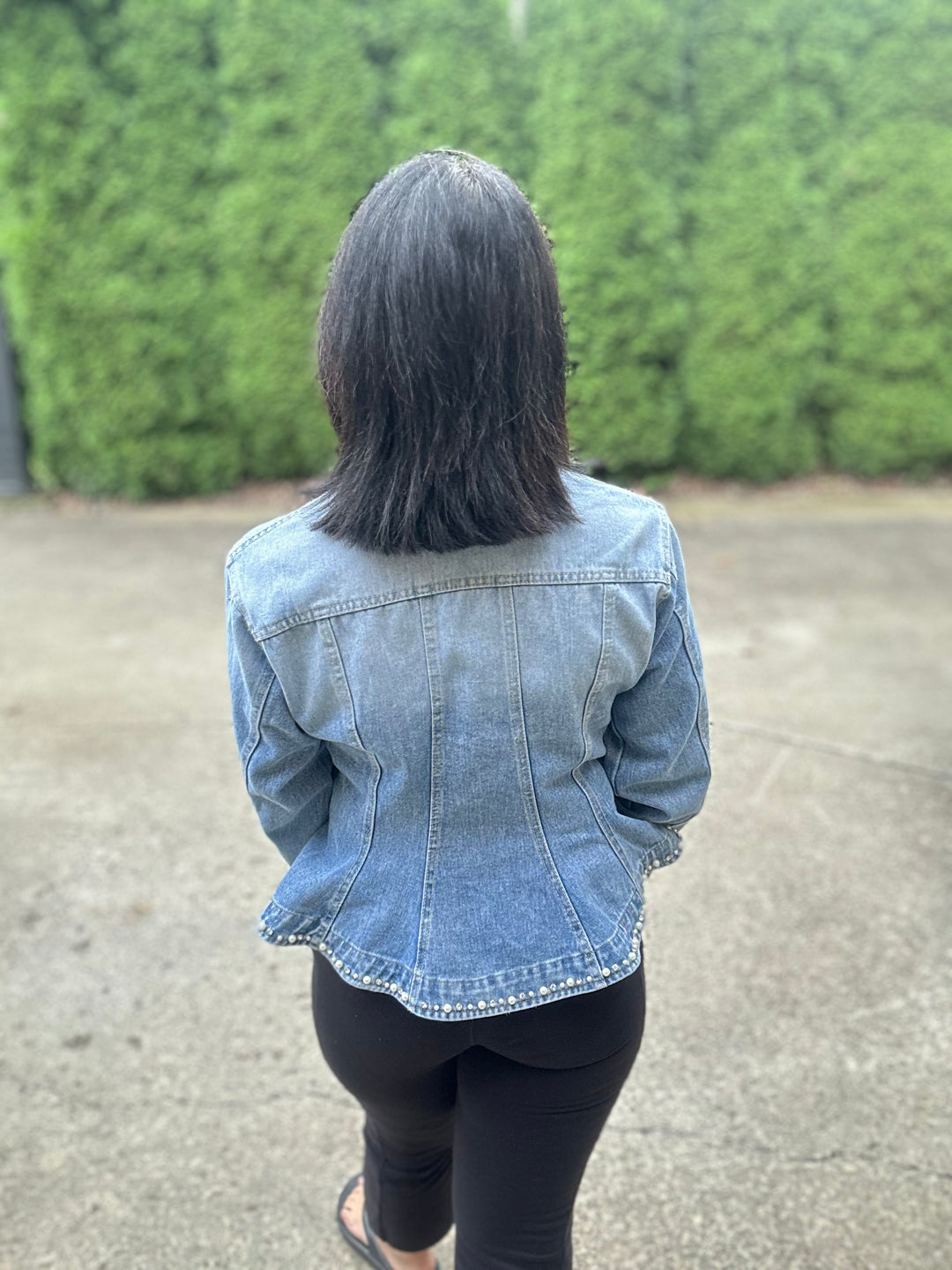 Peplum Bling Denim Jacket