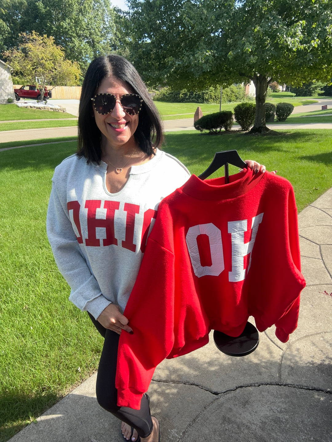 OH-IO Reversible Split Neck Sweatshirt