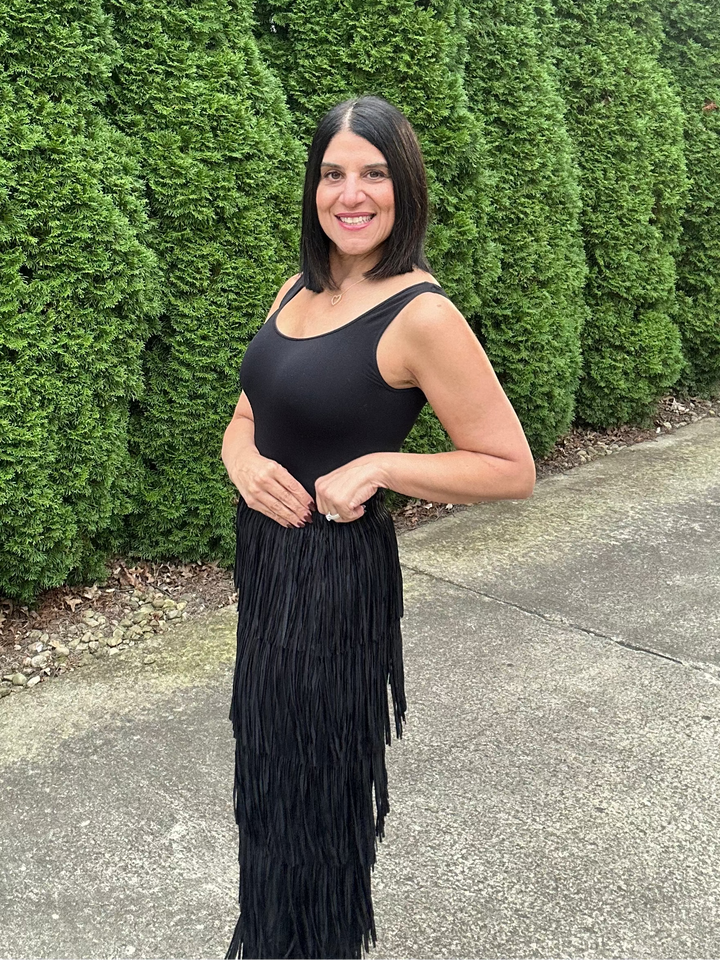 Layered Fringe Tiered Maxi Skirt-comes in many colors too!