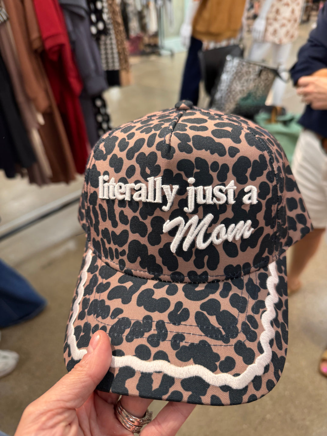 "Literally just a Mom" on Leopard Cap