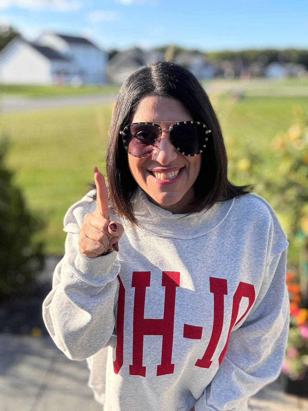 OH-IO Reversible Split Neck Sweatshirt