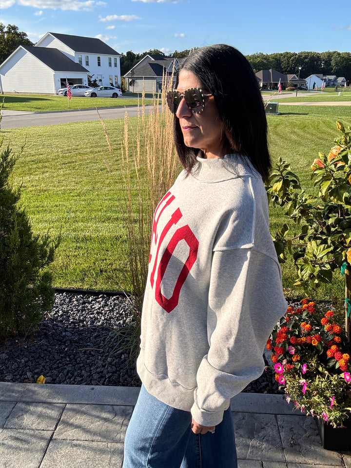 OH-IO Reversible Split Neck Sweatshirt
