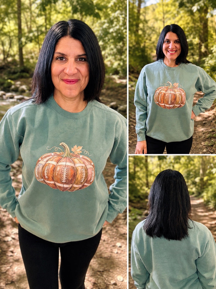 Football Pumpkin Fall Football Sweatshirt- Plus too