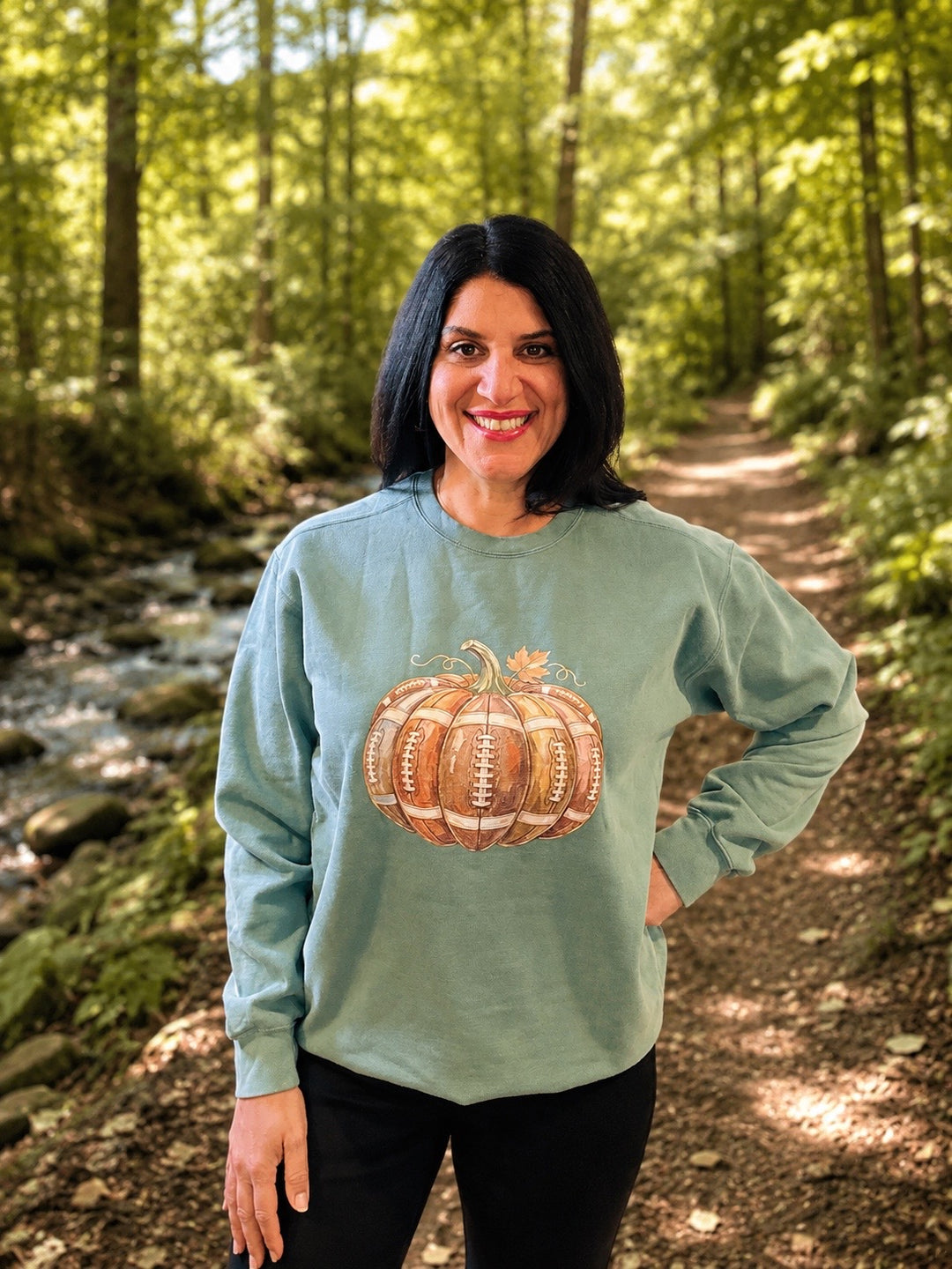 Football Pumpkin Fall Football Sweatshirt- Plus too