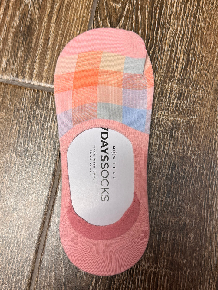 Women's Famous No Show Checkered Plaid Socks