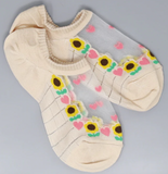 World's Best No Show Socks (Flower & Butterfly Print) 4 colors