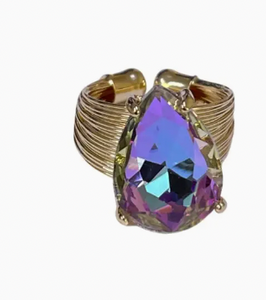 Ritzy Rhinestone Teardrop Ring (4 colors)