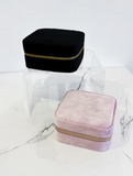 For Keeps Velvet Jewelry Box (Pink and Black)
