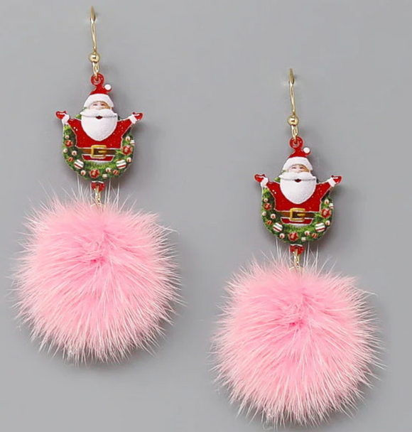 Santa Baby Pom Pom Earrings