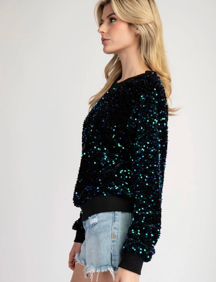 Emerald Dream Sequin Pullover