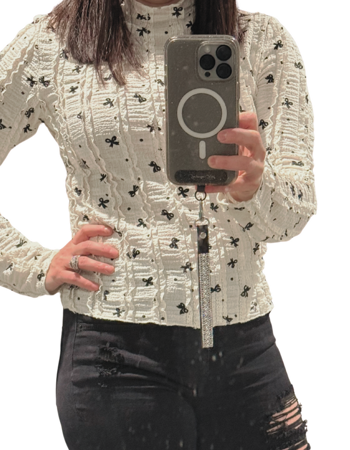 Breanna Bow Print Top (2 colors)