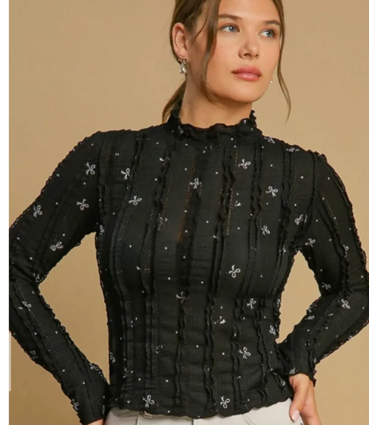 Breanna Bow Print Top (2 colors)