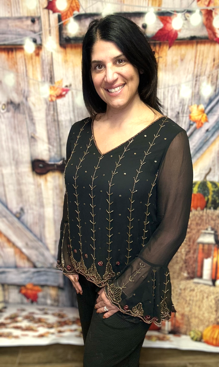 Luxe Beaded Bell Blouse