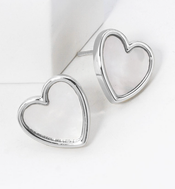 Gold Dipped Heart Stud Earrings