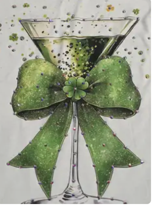 Shamrock Martini w/ Bling Sweatshirt