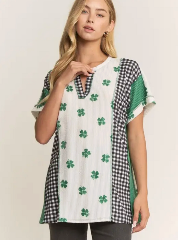 Lucky Charm Luxe Patchwork Top