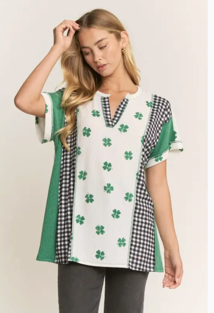 Lucky Charm Luxe Patchwork Top