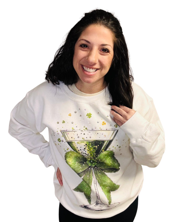 Shamrock Martini w/ Bling Sweatshirt