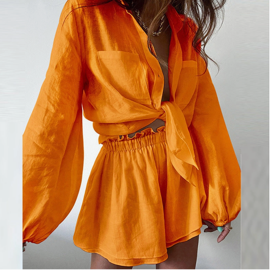 Women’S Casual Suit Solid Color Pants Set (plus too)