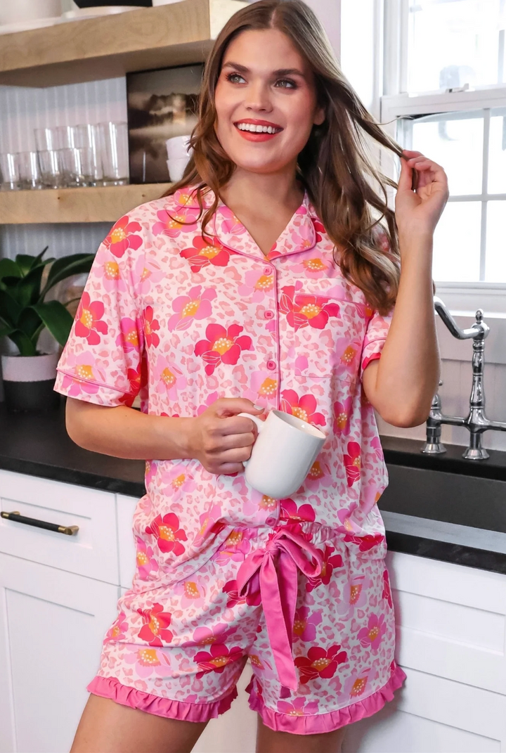 Spotted in Bloom Ruffle Pajama Set (plus too)