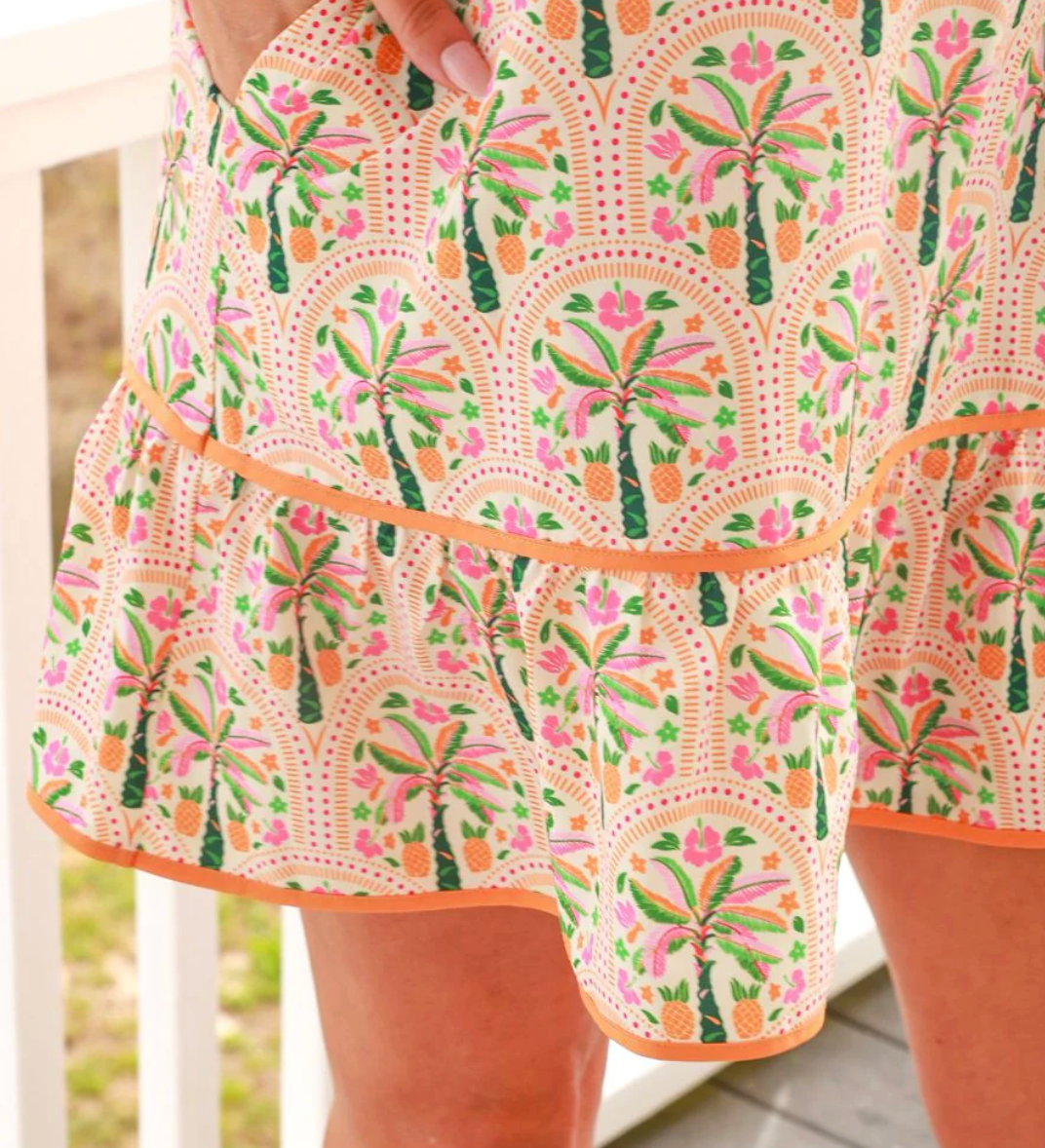 PREORDER- Eliza Ruffle Dress- Pineapple Isle