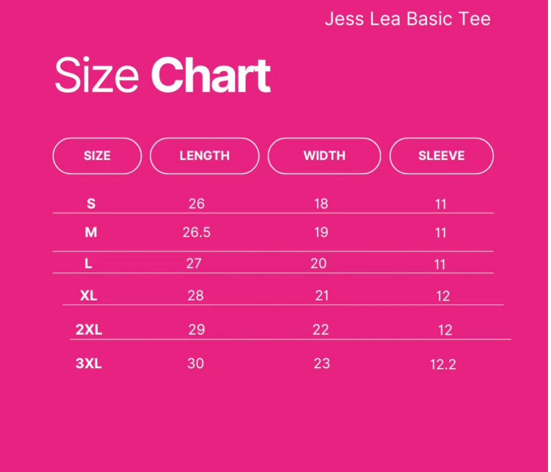 Jess Lea Basic Tee- Plus too!