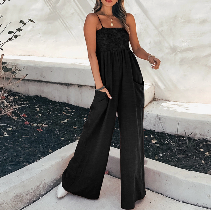 Trendy Casual Solid Color Sleeveless Jumpsuit (plus too)